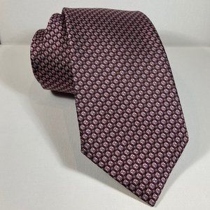 Hugo Boss Pink Geometric Pattern Silk Tie 7.5cm